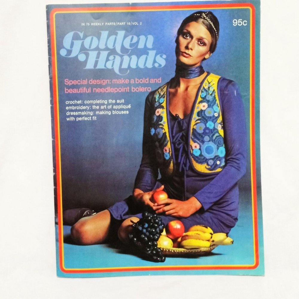 Golden Hands Magazine Needlepoint Bolero Part 16 Vol 2 Crochet Guide 70s